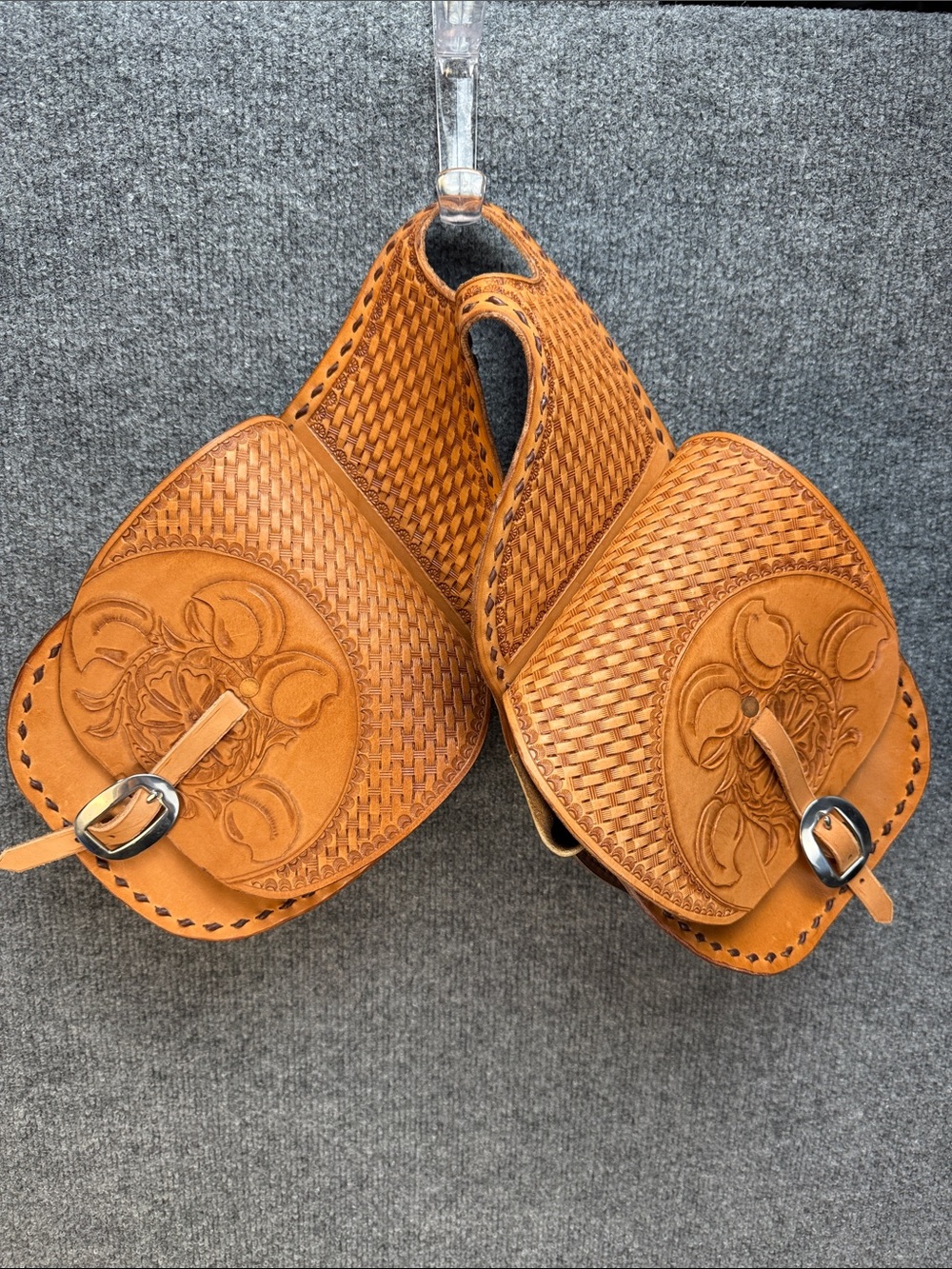 Handcrafted Tooled Leather Saddle Bags NEW